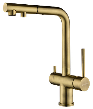 Смеситель для кухни Paulmark SERPENTINE Se213222-BR на раковину бронза