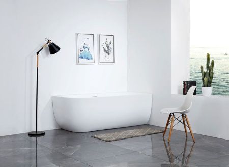 Ванна акриловая Abber AB9315 R 170х75 пристенная асимметричная с каркасом