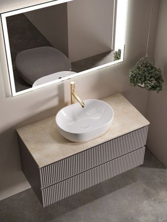 Тумба под раковину Sancos SNOB R SNR100SM 100х40 подвесная цвет бежевый