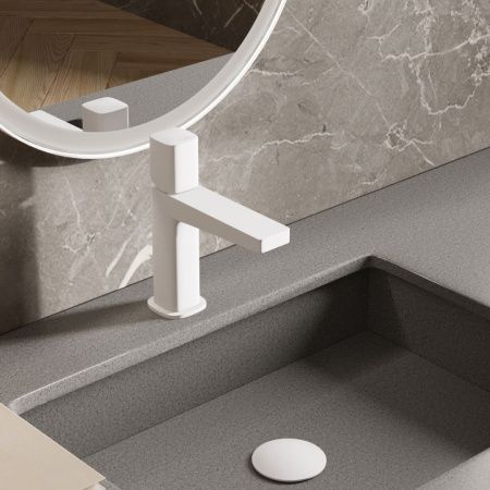 Смеситель Wasserkraft Saale 9500 9503 на раковину белый