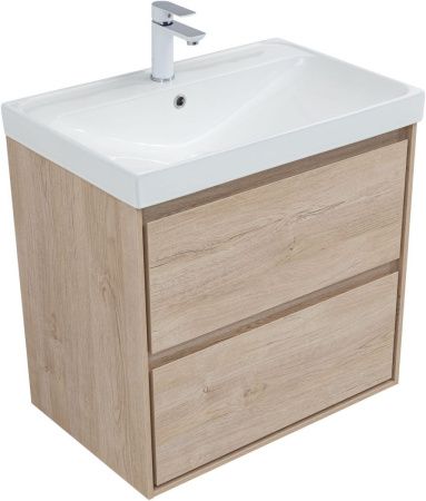 Тумба под раковину Aquanet Милан 00336383 70х50 подвесная цвет бежевый