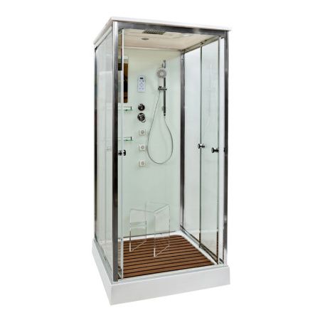 Душевая кабина AvaCan V1015 100х100 квадратная с крышей ориентация универсальная