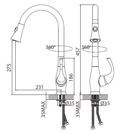 Смеситель для кухни Creavit MF8890D на мойку хром