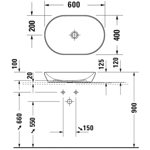 Раковина Duravit D-Neo 60 см 23726000701 накладная цвет белый - фото 2
