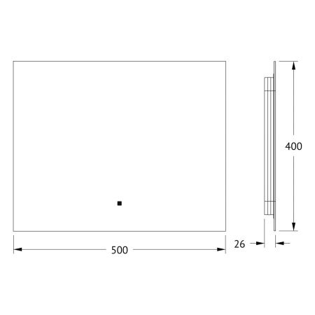 Зеркало с подсветкой Defesto GLOW DF 2501RH 50х40 подвесное