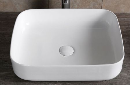 Раковина из сантехнического фарфора Cerutti SPA CR0084 50х40 накладная цвет белый без отверстий под смеситель