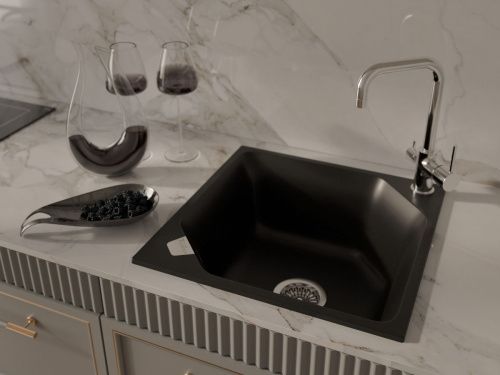 Кухонная мойка Rivelato LOCUS LS-50 nero 50х50 цвет черный - фото 5