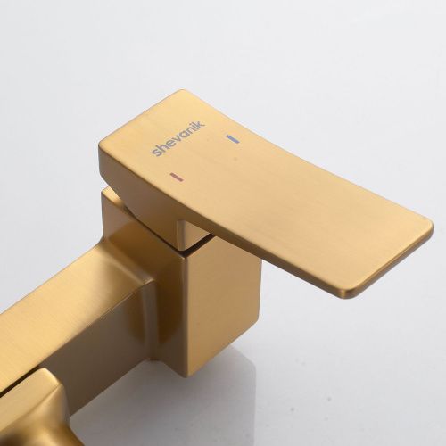 Душевая стойка Shevanik S4436G настенная цвет золотой сатин - фото 5