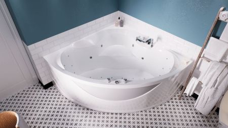 Ванна акриловая 1MarKa LUXE 01лю1515 155х155 угловая четверть круга без каркаса