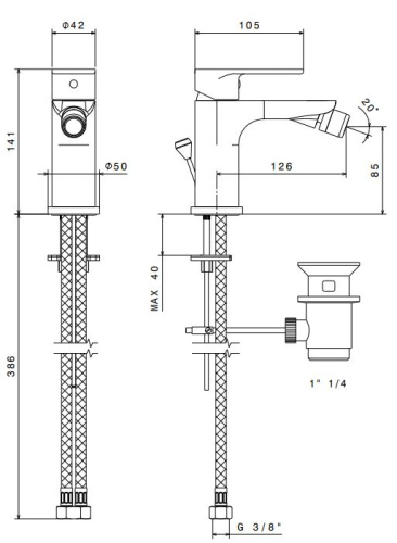Смеситель Kerama Marazzi  PIANO 69325KM.21.018 на биде хром без термостата - фото 2 Смеситель Kerama Marazzi  PIANO 69325KM.21.018 на биде хром без термостата - фото 2