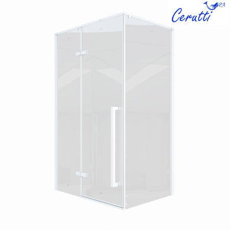 Душевой уголок Cerutti SPA C1AW 120х90 стекло прозрачное профиль белый без поддона