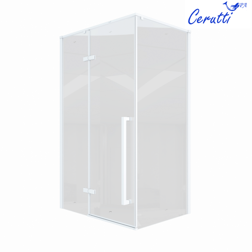 Душевой уголок Cerutti SPA C1AW 120х90 стекло прозрачное профиль белый - фото 2
