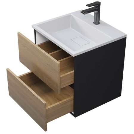 Тумба с раковиной Uperwood Barsa 29830205647 50х50 цвет коричневый/черный