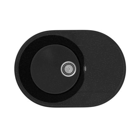 Кухонная мойка Practik PR-610 PR-M-610-004 60х45 цвет черный поверхность глянцевая