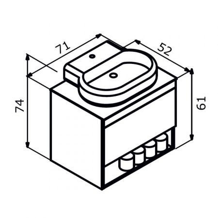 Тумба под раковину Orka Knidos 3000998 70х50 подвесная цвет бежевый