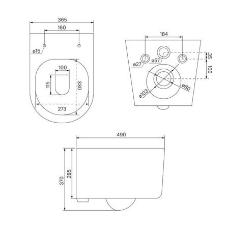 Унитаз подвесной IDDIS Stone STORNSEi25 белый с сиденьем микролифт безободковый смыв воронка-водоворот