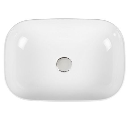 Раковина из сантехнического фарфора Bond Cube S54-450 50х30 накладная цвет белый без отверстий под смеситель