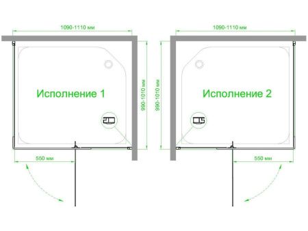 Душевой уголок Royal Bath HPVD RB1110HPVD-C 110х100 стекло матовое профиль белый без поддона