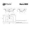 Раковина из искусственного камня Paola Paola Nero 800 ST-W 80х50 полувстраиваемая цвет белый
