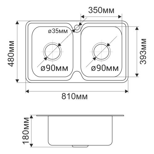 Кухонная мойка Melana 040 t (*8) 81x48 цвет хром - фото 4