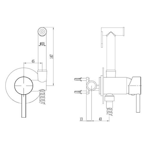 Гигиенический душ со смесителем Esko SMH01Black черный - фото 3