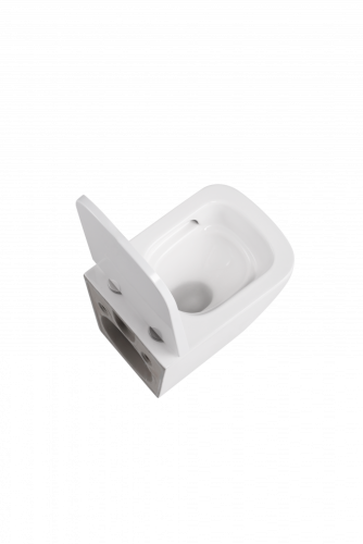 Унитаз подвесной CeramaLux TR5777 белый с сиденьем микролифт смыв торнадо - фото 3