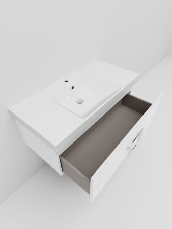 Тумба с раковиной La Fenice CUBO NFNC-01-CUB-B-100-1-100 100х50 подвесная цвет белый