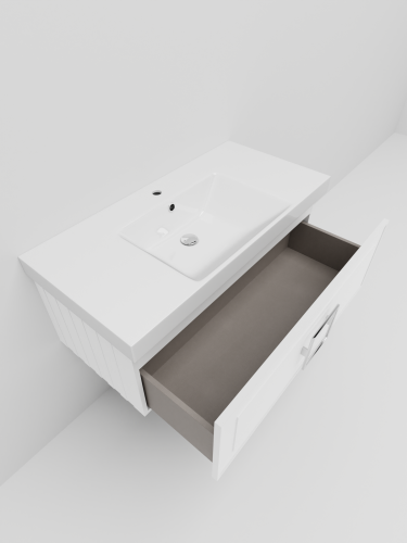 Тумба с раковиной La Fenice CUBO NFNC-01-CUB-B-100-1-100 101х36х49 подвесная цвет белый - фото 5