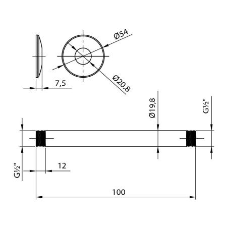 Держатель верхнего душа LeMark LM8000C хром