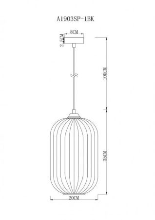Светильник подвесной Arte Lamp ARWEN (АРВЕН) A1903SP-1BK