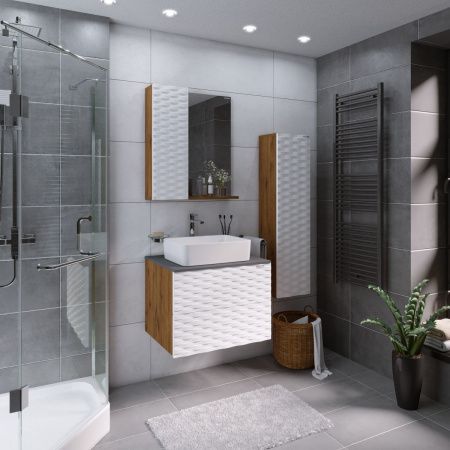 Зеркало-шкаф Grossman Альба 206501 65х17х75 подвесной цвет веллингтон/белый