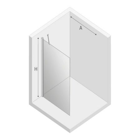 Душевая перегородка New Trendy NEW SOLEO Chrome K-0747 50х195 стекло прозрачное профиль хром