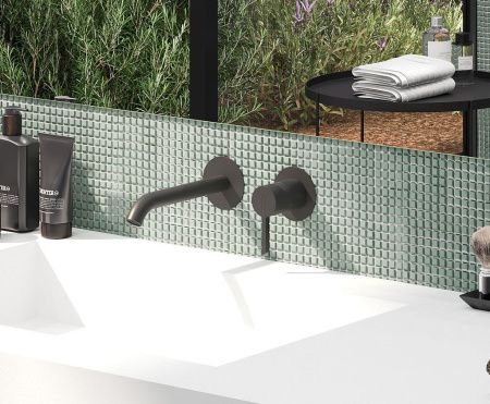 Смеситель для раковины AQG Urban 01URB160NG встраиваемый в стену черный