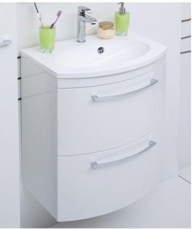 Тумба с раковиной De Aqua Лонг 167119 60х40 подвесная цвет белый