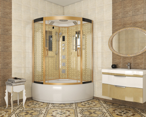 Душевая кабина Niagara Luxe 7744G 120х120 четверть круга - фото 2