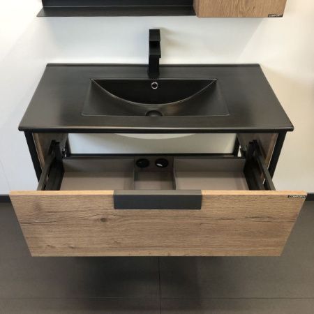 Тумба с раковиной Comforty Бонн 00-00001937CF 90х50 подвесная цвет коричневый