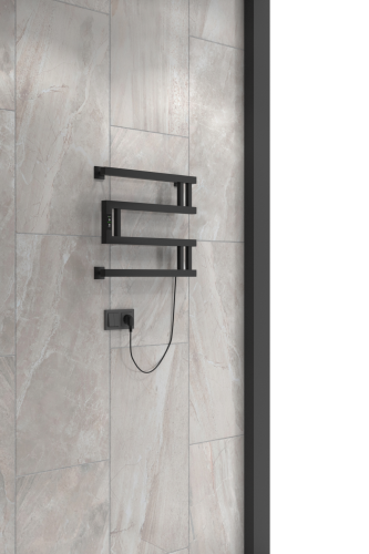 Полотенцесушитель Indigo Muza DGM40-50BRRt 50х43 электрический черный муар - фото 3