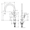 Смеситель для кухни Hansgrohe Talis M54 72804800 на мойку вороненая сталь