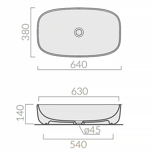 Раковина из сантехнического фарфора Galassia Dream 7300 64х38 накладная цвет белый - фото 4
