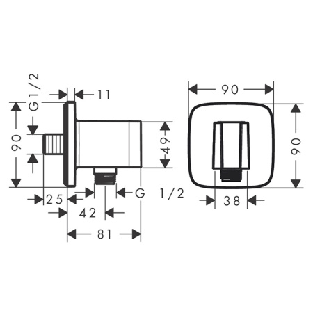Шланговое подсоединение Hansgrohe Fixfit Q 26887140