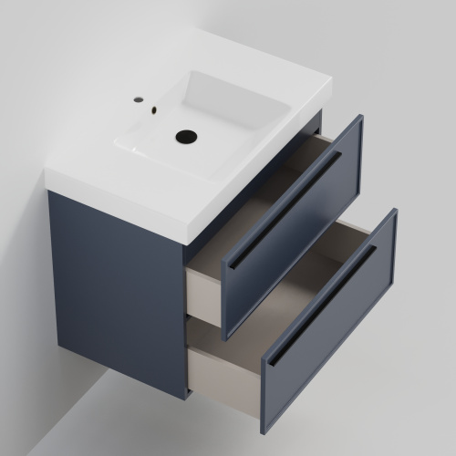 Тумба с раковиной La Fenice Elba TWIN NFNC-01-ELB-BG-80-2-3-80 90х62х49 подвесная цвет синий - фото 2