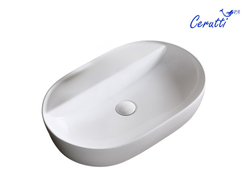 Раковина из сантехнического фарфора Cerutti SPA CR0076 50х38 накладная цвет белый - фото 4
