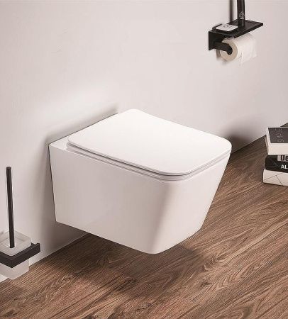 Унитаз подвесной Boheme Zen 967-SET-W цвет белый с сиденьем микролифт безободковый каскадный смыв