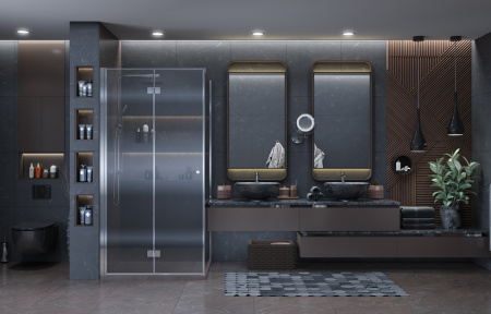 Душевой уголок Ambassador Diamond 12011105L 90х90 стекло прозрачное профиль хром глянцевый без поддона