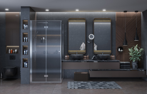 Душевой уголок Ambassador Diamond 12011105L 90х90 стекло прозрачное профиль хром глянцевый - фото 4