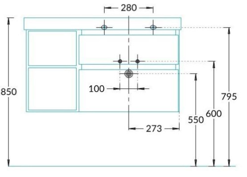Тумба под раковину Kerama Marazzi GEOMETRICA CUB.90.2Rh\MAL.N 88х47х48 подвесная цвет розовый - фото 2