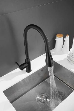 Смеситель для кухни Shevanik S163H на мойку черный