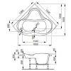 Ванна акриловая Vagnerplast Iris VPBA143IRI3X-04 145х145 угловая четверть круга без каркаса