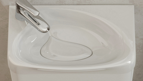 Раковина из литьевого мрамора Velvex BIO rkBIO.40-81 40х24 встраиваемая цвет белый 1 отверстие под смеситель - фото 2