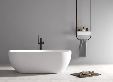 Ванна акриловая Abber AB9241 170х80 отдельностоящая овальная с каркасом